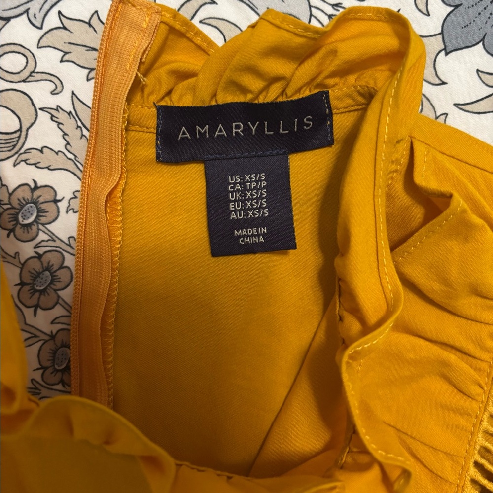 Amaryllis Mustard Ruffle Blouse - Picture 4 of 4